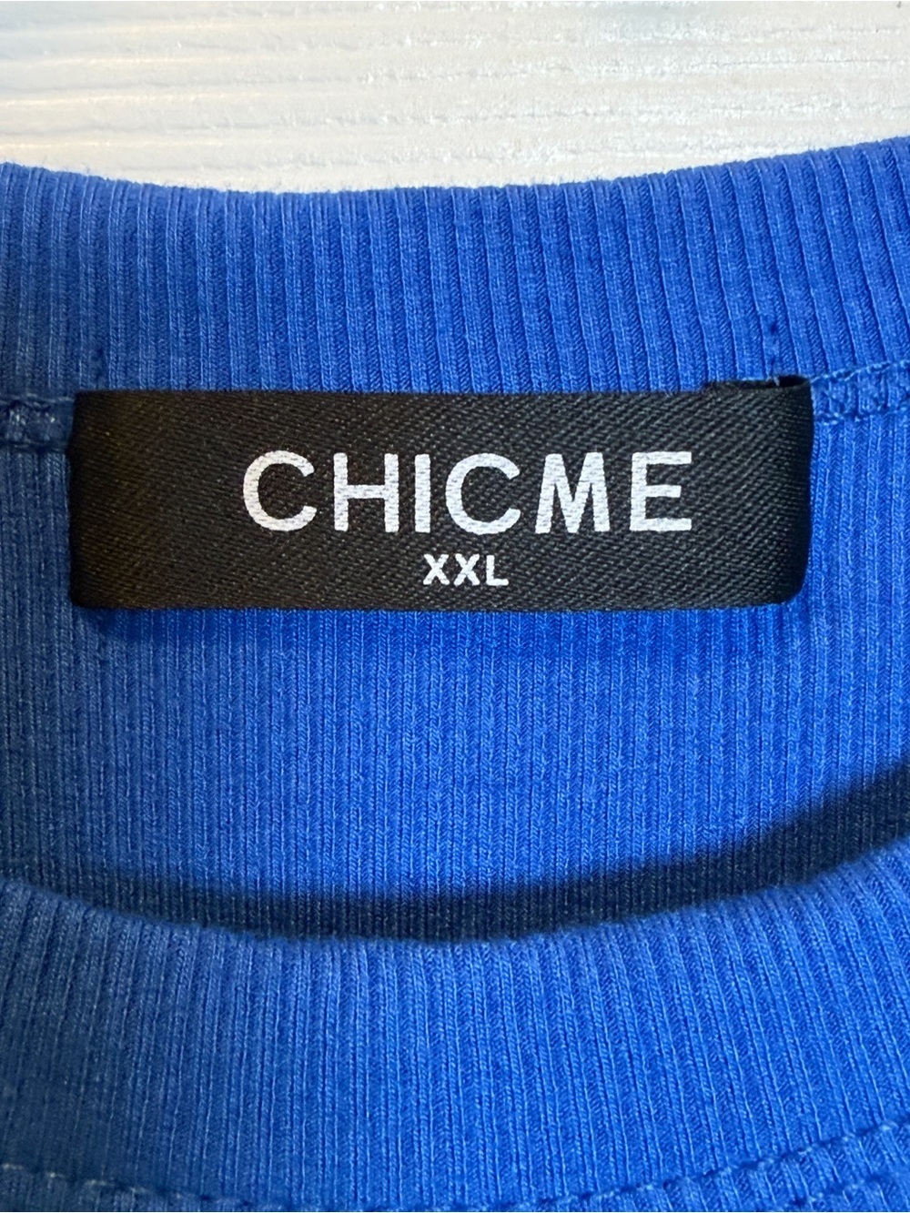 CHICME Blue Ribbed Tank Top XXL Sleeveless Stretch Knit NWOT - Picture 3 of 7